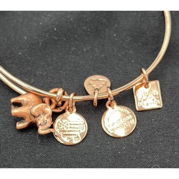 Alex and Ani ELEPHANT II‎ Good Luck Rose Gold Charm Bangle Bracelet - Picture 4 of 4